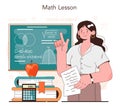 Math school subject. Students studying mathematics and algebra. Royalty Free Stock Photo