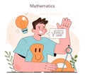 Math school subject. Students studying mathematics and algebra. Royalty Free Stock Photo