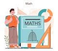 Math school subject. Students studying mathematics and algebra. Royalty Free Stock Photo