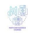 Math and science courses blue gradient concept icon
