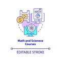 Math and science courses concept icon