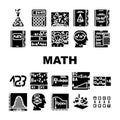 math science education school icons set vector Royalty Free Stock Photo