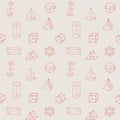 Math seamless pattern with drawn geometric figures