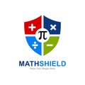 Math shield vector logo icon Royalty Free Stock Photo