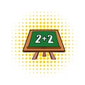 Math simple equation on chalk board icon