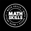 Math Skills text stamp, concept background