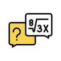 Math solving geek color icon vector illustration Royalty Free Stock Photo