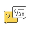 math solving geek color icon vector illustration