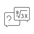 math solving geek line icon vector illustration