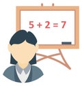 Math Sum Color Isolated Vector Icon that can be easily modified or edit Royalty Free Stock Photo