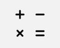 Math Icon Plus Minus Multiply Equal Sign Symbol Add Subtract Multiplication Addition Subtraction Royalty Free Stock Photo