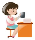 Math teacher sitting on desk Royalty Free Stock Photo