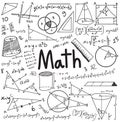 Math theory and mathematical formula equation doodle handwriting
