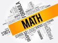 Math word cloud collage, education concept background Royalty Free Stock Photo