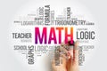 Math word cloud collage, education concept background