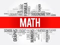 Math word cloud collage, education concept background