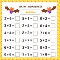 Math worksheet.Addition