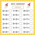 Math worksheet.Addition