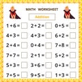 Math worksheet.Addition