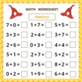 Math worksheet.Addition