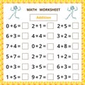 Math worksheet.Addition