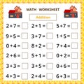 Math worksheet.Addition