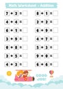 Math Worksheet Design For Kids Royalty Free Stock Photo