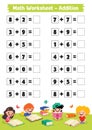 Math Worksheet Design For Kids Royalty Free Stock Photo