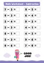 Math Worksheet Design For Kids Royalty Free Stock Photo