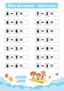 Math Worksheet Design For Kids Royalty Free Stock Photo