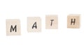 Math Written With Wooden Blocks. Royalty Free Stock Photo
