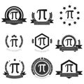 Mathematic Pi logo set. Mathematic Pi icons set