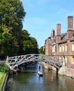 Mathematical bridge in Cambridge, Great Britain Royalty Free Stock Photo