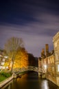 The Mathematical Bridge by night