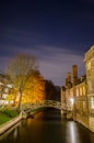 The Mathematical Bridge by night