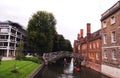 Mathematical Bridge,a wooden footbridge in the southwest of central Cambridge, United Kingdom. Royalty Free Stock Photo