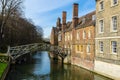 Mathematical bridge on river Cam, Cambridge, United Kingdom Royalty Free Stock Photo