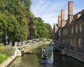 Mathematical Bridge which links Queens College over the River Cam Royalty Free Stock Photo