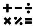 Mathematical calculation symbol icon vector. Basic elements of mathematics sign