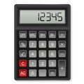 Mathematical calculator, flat black design, vector illustration