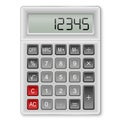 Mathematical calculator, flat grey design, vector illustration