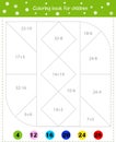 Mathematical coloring book for children. Worksheet. Addition and subtraction