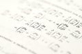 Mathematical Equations and Derivatives on a White Page Royalty Free Stock Photo