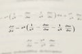 Mathematical Equations and Derivatives on a White Page Royalty Free Stock Photo