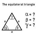 Mathematical example - supplementing the sizes of all interior angles in an equilateral triangle Royalty Free Stock Photo