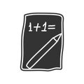 mathematical exercise on a sheet sketch icon. Element of Education for mobile concept and web apps icon. Glyph, flat icon for