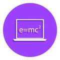 mathematical formula on a laptop badge icon. Simple glyph, flat vector of Education icons for ui and ux, website or mobile