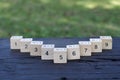 Mathematical formula 1x1 cube in wooden background