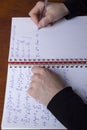 Mathematical formulas in a notebook