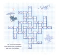 Mathematical logic puzzle game on addition and subtraction. Math crossword. Can you solve examples? Find solution for all